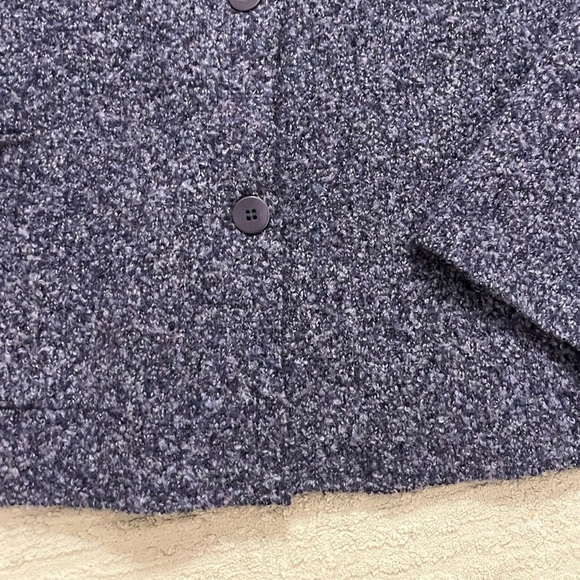 Eileen Fisher Wool/Nylon/Cashmere Button Collared Tweed Caridigan - Picture 3 of 9